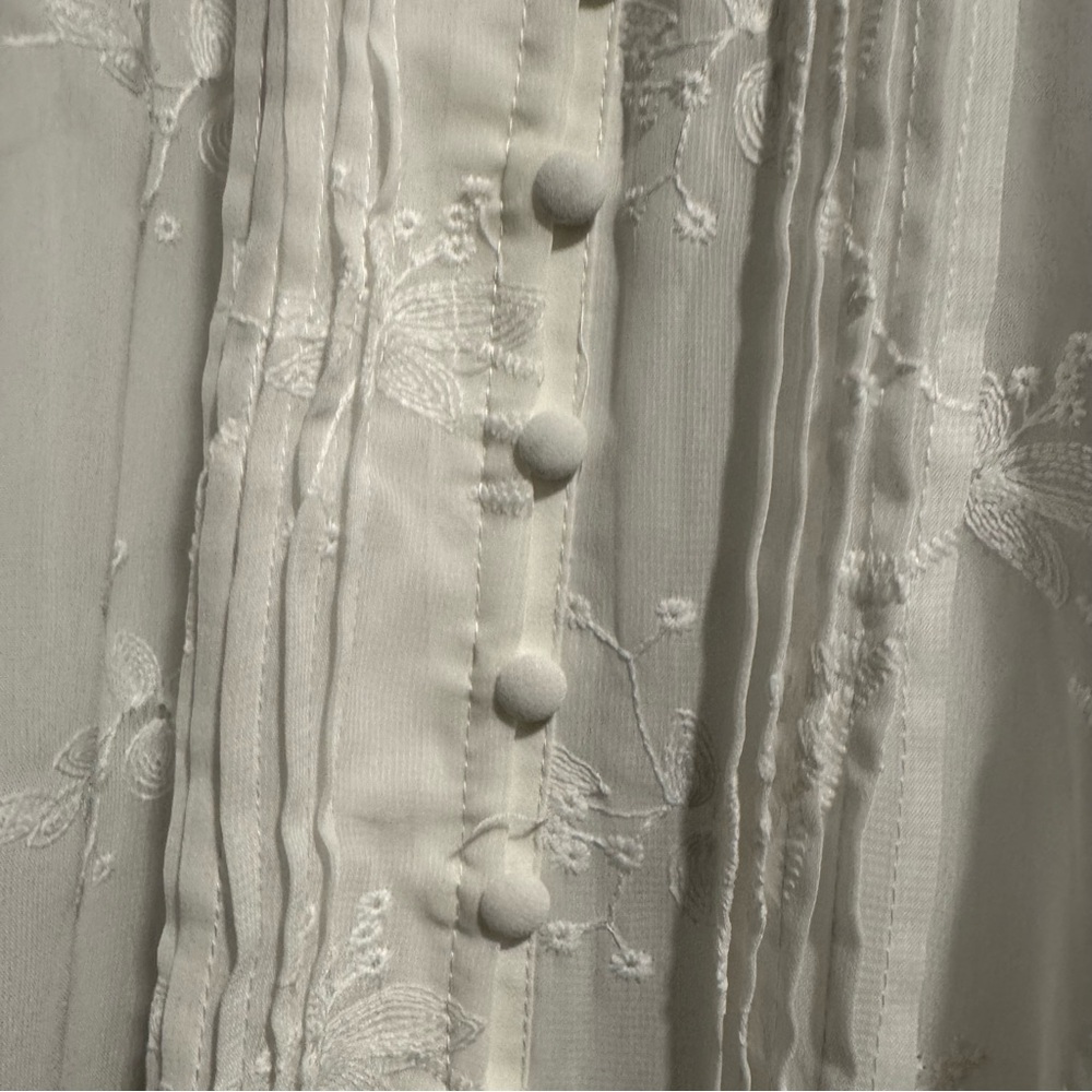 Lulu's White Embroidered Eyelet Tiered Dress Size Medium - Picture 3 of 13
